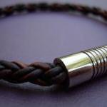 Natural Antique Brown Braided Mens Leather..
