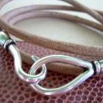 Unisex Mens Womens Leather Bracelet Triple Wrap-..
