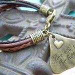 Womens Leather Bracelet, Five Strand, Metallic..