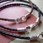 Leather Necklace - Premium Braided Leather With..