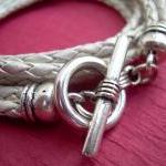 Leather Bracelet, Infinity Bracelet, Metallic..