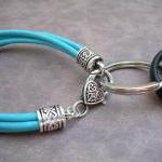 Womens Turquoise Leather Bracelet -..