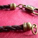 Infinity Bracelet, Antique Brown Braided Leather..