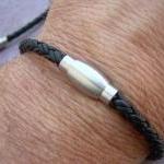 Leather Bracelet And Leather Necklace, Two Piece..