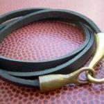 Leather Bracelet, Mens, Womens, Triple Wrap,..