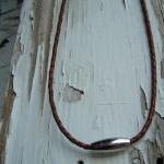 Saddle Braided Mens Leather Necklace With..