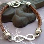 Infinity Bracelet, Leather Bracelet, Mens, Womens,..