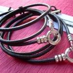 His And Hers Set Of Infinity Bracelets, Leather..