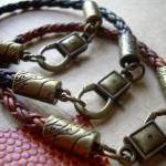 Leather Bracelet - Antique Bronze - Lobster Clasp