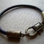 Leather Bracelet - Antique Bronze - Lobster Clasp