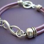 Womens Leather Bracelet, Infinity Bracelet,..