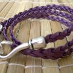Womens Leather Bracelet, Triple Wrap, Purple ,..