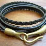 Leather Bracelet , Unisex, Mens, Womens, Triple..
