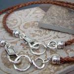 His And Hers Set Of Infinity Necklaces, Leather..