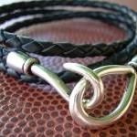 Unisex Mens Womens Leather Triple Wrap Bracelet -..