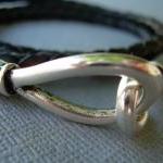 Unisex Mens Womens Leather Triple Wrap Bracelet -..