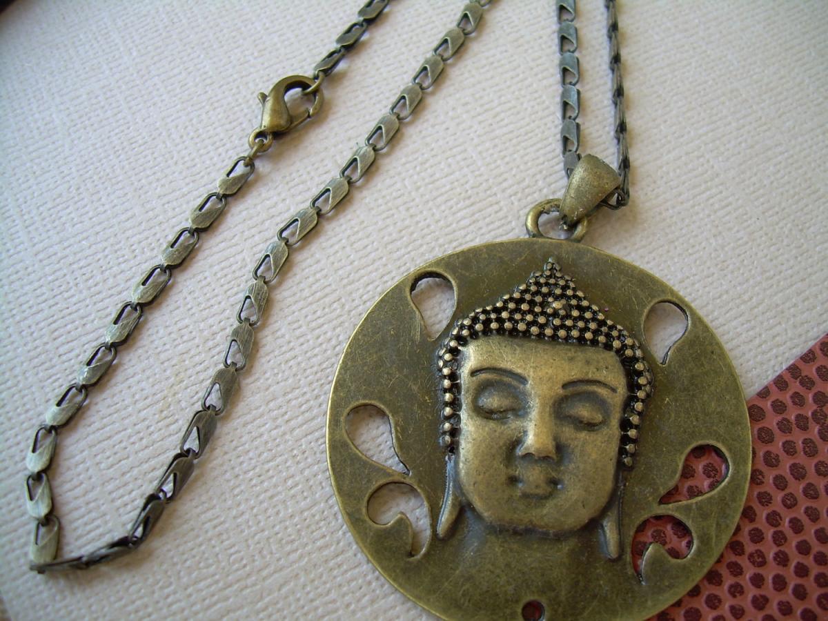 Buddah Pendant And Necklace Chain Antique Bronze Toned, Buddha Necklace - Urban Survival Gear Usa Abnasst