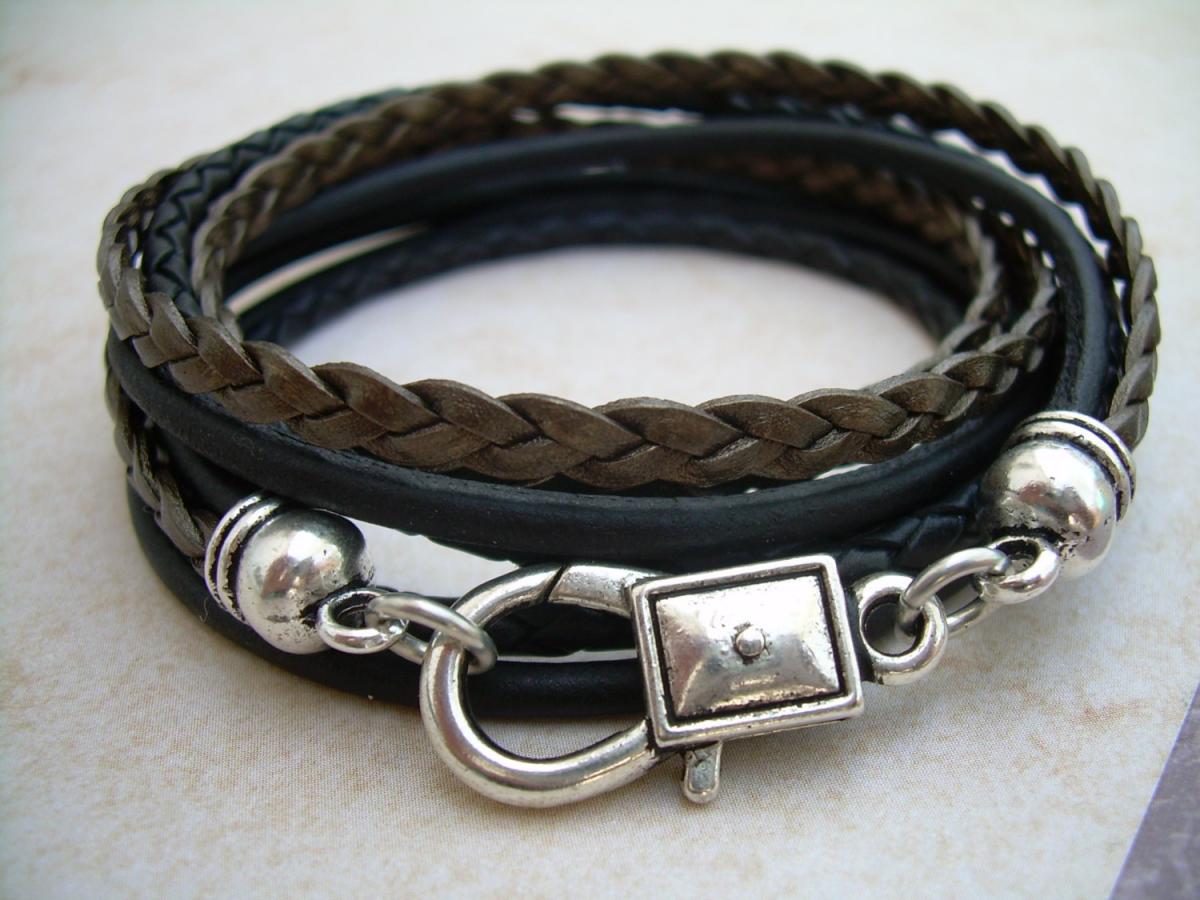 Leather Bracelet, Triple Wrap, Unisex, Mens, Womens, Mens Bracelet, Womens Bracelet, Mens Jewelry, Womens Jewelry