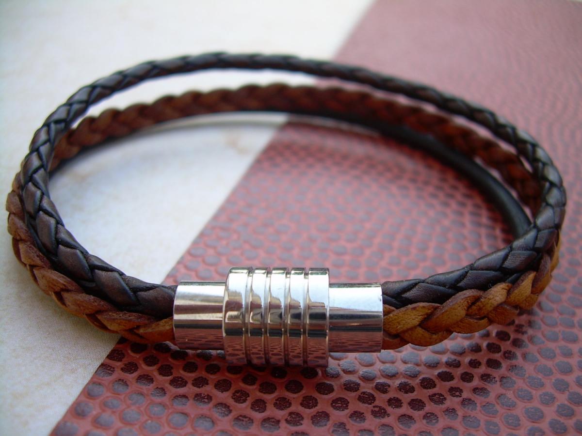 Leather Bracelet, Mens Leather Bracelet, Bracelet, Triple Strand ...