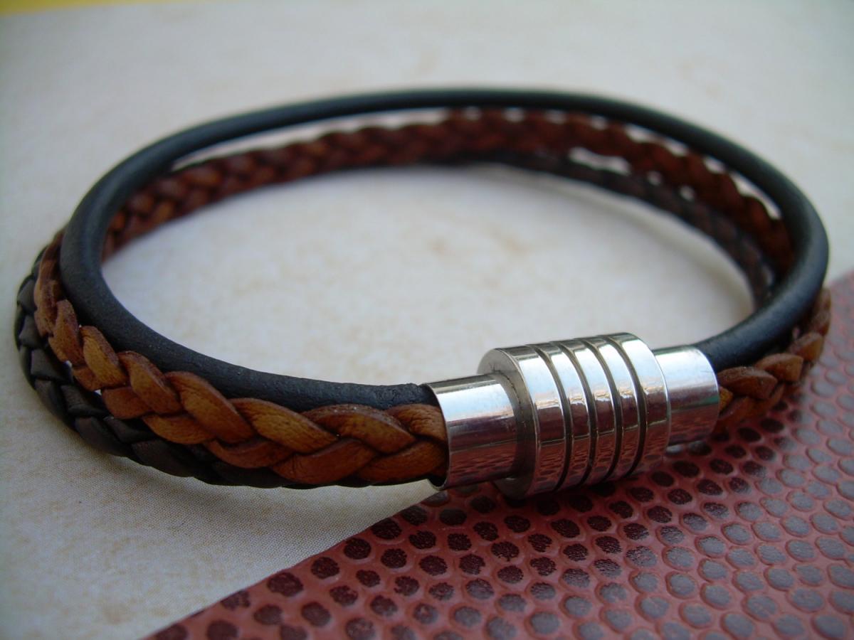 Leather Bracelet, Mens Leather Bracelet, Bracelet, Triple Strand