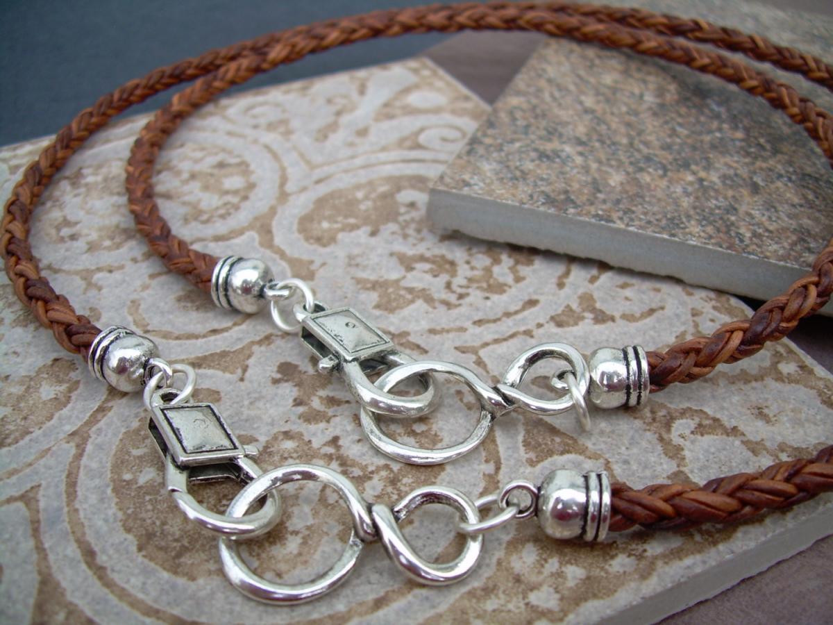 His And Hers Set Of Infinity Necklaces, Leather Necklace, Mens, Womens ...