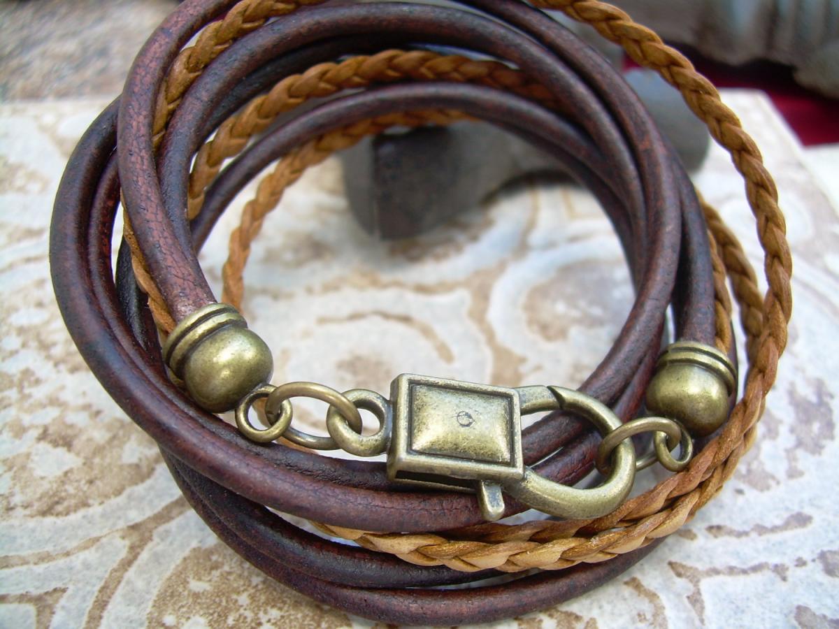 Leather Bracelet, Antique Brown/ Bronze, Mens Bracelet, Mens Jewelry, Womens Bracelet, Womens Jewelry