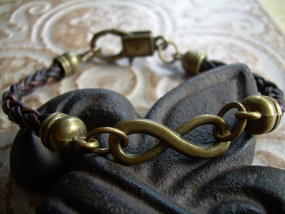 Infinity Bracelet, Braided Leather Bracelet, Mens Bracelet, Womens Bracelet, Infinity, Leather Bracelet