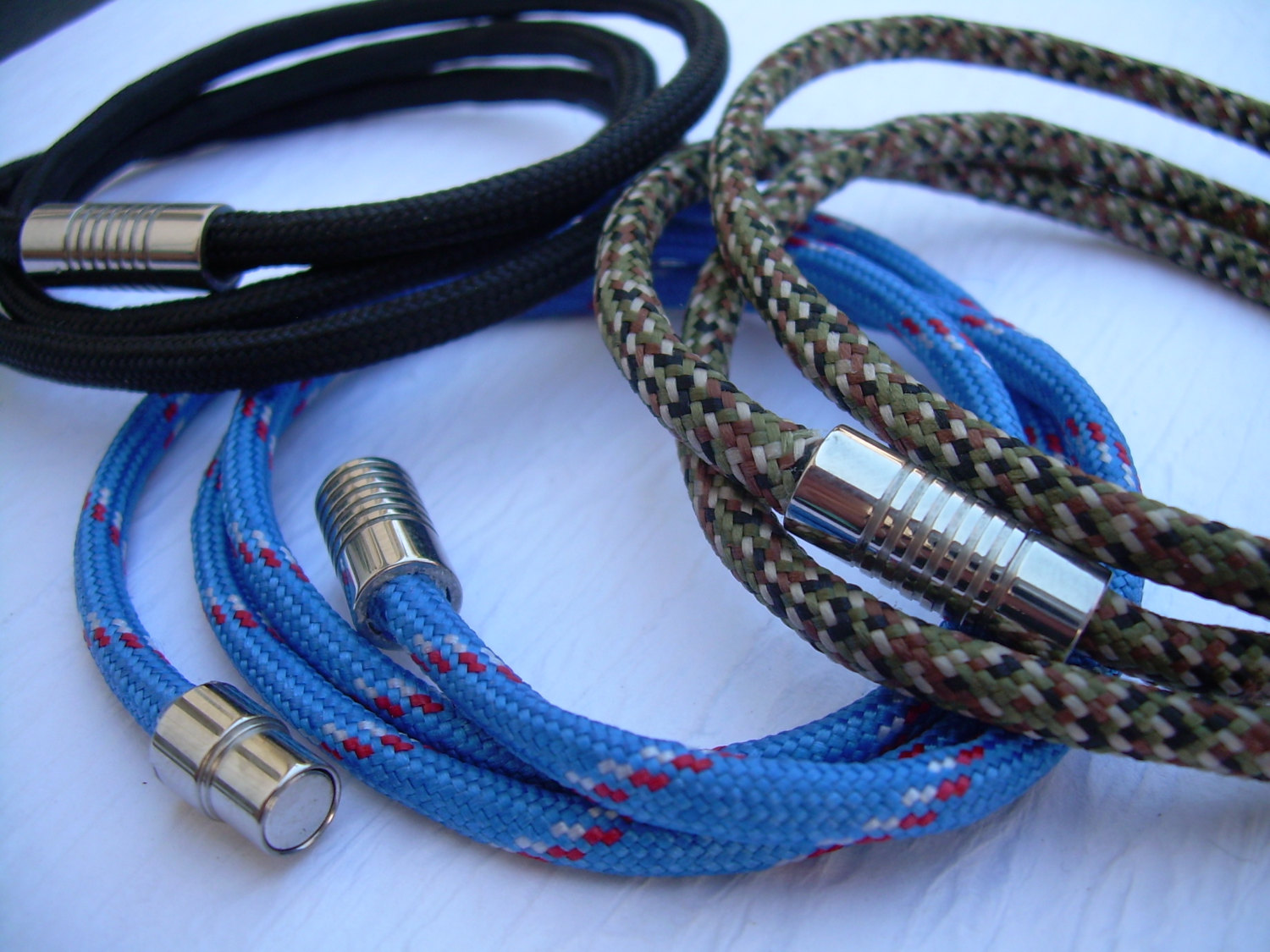 Mens Leather Bracelet Alternative Vegan Paracord Mens Leather Bracelet Alternative Vegan Paracord Stainless Steel Magnetic Clasp Triple Wrap Jewelry